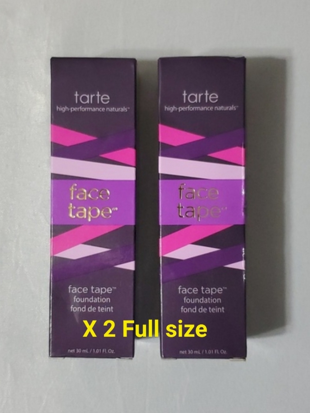 Tarte Face Tape NWT Foundation X2 Bottles Matte Full Coverage Shade 61H Espresso
